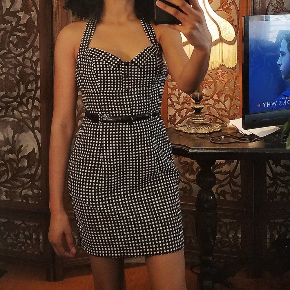 polka dot halter dress